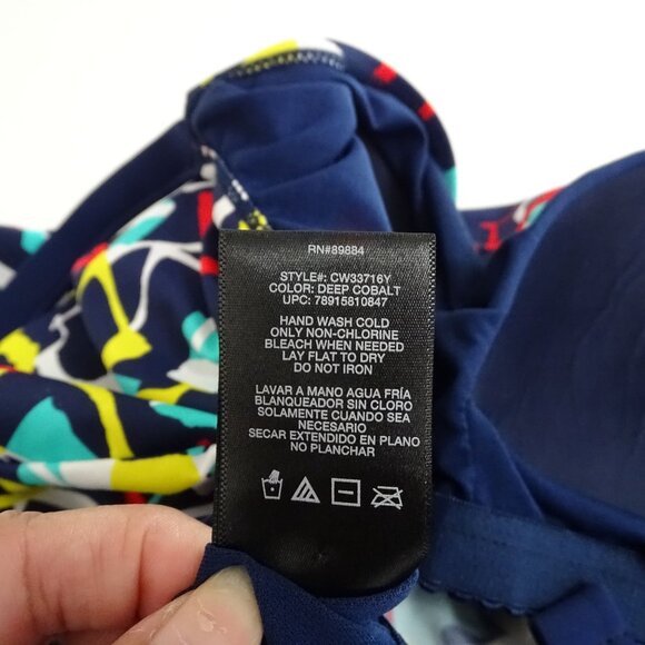 Catalina Swim Tankini Top Women Plus Size 2X 18W 20W Blue Multicolor Geometric - Picture 7 of 10